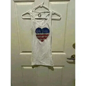 Guess Women’s White Heart Tank Top Shirt Sz. Small.